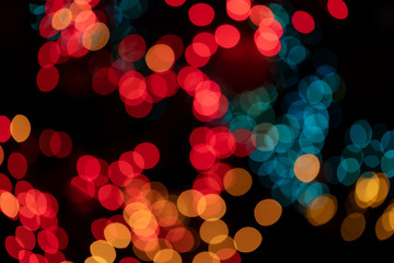Colourfull defocused bokeh of lights