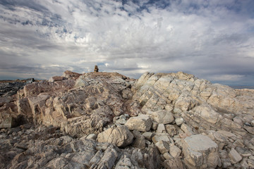 Obraz premium rocks hill in steppe of mongolia