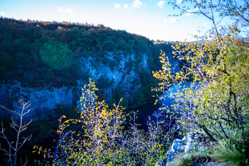 Fototapeta na wymiar Autumn landscape in Plitvice Jezera, Croatia