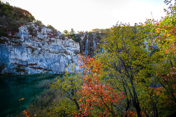 Autumn landscape in Plitvice Jezera, Croatia