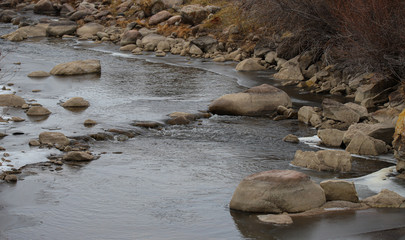 frozen creek in winter