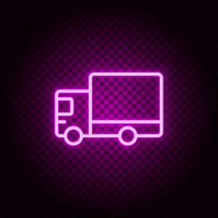 delivery, shipping, truck neon icon. Pink neon vector icon