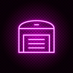 delivery, fulfillment, shipping neon icon. Pink neon vector icon