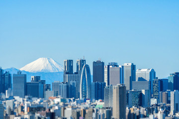 新宿と富士山の風景