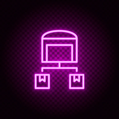 box, delivery, warehouse, fulfillment neon icon. Pink neon vector icon