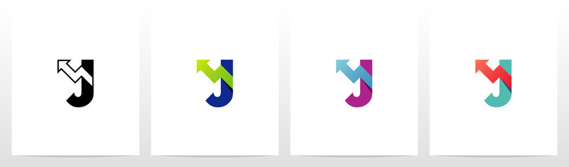 Arrow Chart On Letter Logo Design J