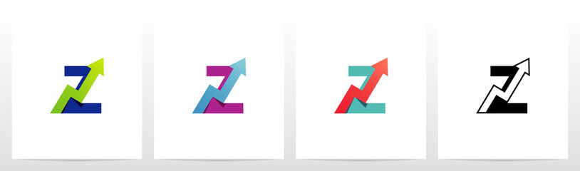 Arrow Chart On Letter Logo Design Z