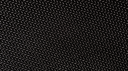 Texture of diagonal and rectangular metal lattice fine weave lattice on black background