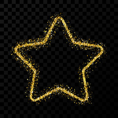 Gold glitter star with shiny sparkles