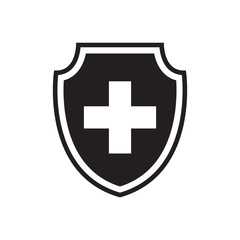 Immune system, medical shield icon in trendy flat style design. Vector graphic illustration. Suitable for website design, logo, app, and ui. EPS 10.