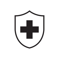 Immune system, medical shield icon in trendy flat style design. Vector graphic illustration. Suitable for website design, logo, app, and ui. EPS 10.