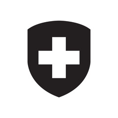 Immune system, medical shield icon in trendy flat style design. Vector graphic illustration. Suitable for website design, logo, app, and ui. EPS 10.