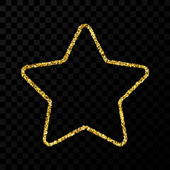 Gold glitter star with shiny sparkles