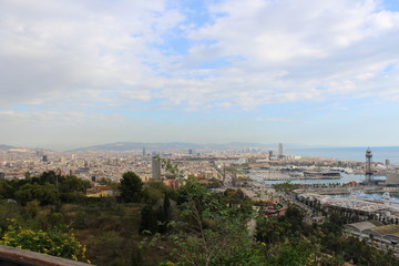 Fototapeta na wymiar panoramic view of barcelona spain