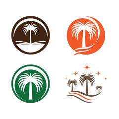 Obraz premium Set Dates tree Wave Logo Template vector symbol
