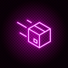 box, delivery, speed neon icon. Pink neon vector icon