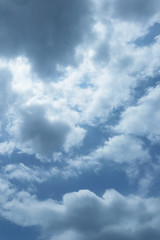 Cloudy blue sky, grey cloud