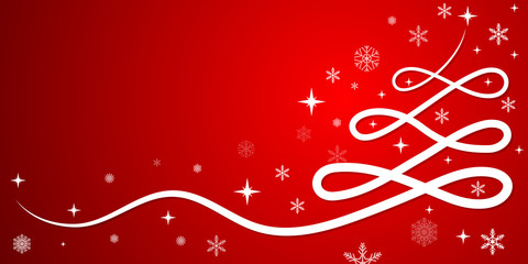 abstract line stroke tree design red background