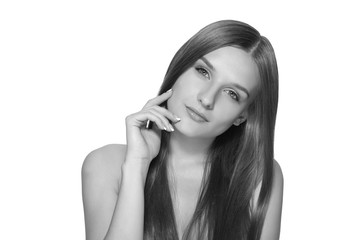 Fototapeta premium Beauty portrait of a young beautiful woman