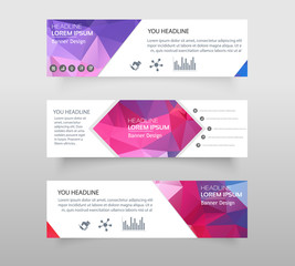 Vector abstract geometric design banner web template. web banner modern low polygon set background design, Geometric background. eps10 vector illustration.
