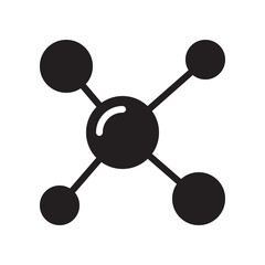 Molecule icon in trendy flat style design. Vector graphic illustration. Molecule icon for website design, logo, and ui. Vector file. EPS 10.