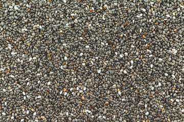 chia seeds pile texture top view.