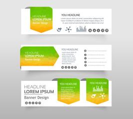 Abstract of Infographic web banner modern low polygon set background design, Geometric background. eps10 vector illustration.