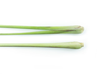 bundle lemon grass on white background.