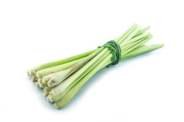 bundle lemon grass on white background.