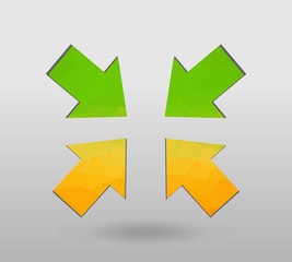 Arrow icon set. polygonal arrows. colorful arrow shape in modern polygonal crystal style on white background. For party poster, greeting card, banner or invitation.