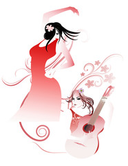 フラメンコダンサー、ギタリスト、ダンス