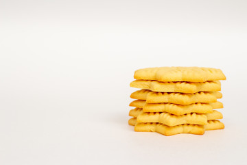 Cookie snowflake on a white background