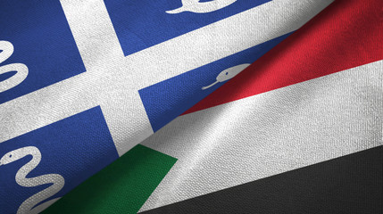 Martinique snake and Sudan two flags textile cloth, fabric texture