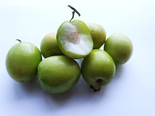 Close up monkey apple, Soft focus, low light, Jujube Fresh milk is a fruit in Thailand that will produce fruit in the winter of the country with a sweet, crispy taste.