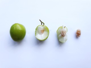 Close up monkey apple, Soft focus, low light, Jujube Fresh milk is a fruit in Thailand that will produce fruit in the winter of the country with a sweet, crispy taste.