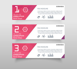 Set of infographic banner with polygonal, Geometric, Triangle pattern shape. web banner modern low polygon set background design, Geometric background. eps10 vector illustration.