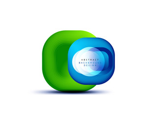 Square geometric banners with 3d smooth blend effect. Digital technology trendy icon design. Vector Illustration For Wallpaper, Banner, Background, Card, Book Illustration, landing page