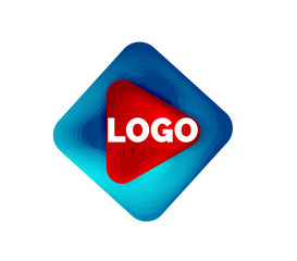 Play, arrow or download button icon, minimal design business logo template. 3d geometric bold in relief style with color blend steps effect. Vector Illustration For Wallpaper, Banner, Background, Card