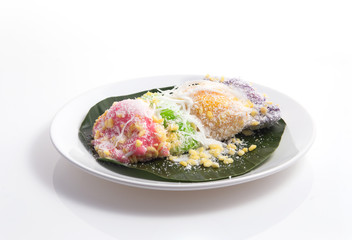 Mung bean dumpling, Thai dessert isolated on white background