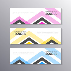Business Banner Template, Layout Background Design, Corporate Geometric web header or footer in modern color