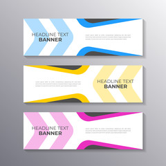 Naklejka premium Business Banner Template, Layout Background Design, Corporate Geometric web header or footer in modern color