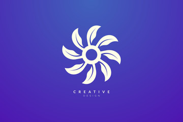 Fototapeta na wymiar Design abstract flower and leaf logo for spa, hotel, beauty, health, fashion, cosmetic, boutique, salon, yoga, therapy. Simple and modern vector design for your business brand or product.