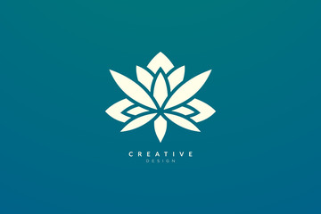 Design abstract flower and leaf logo for spa, hotel, beauty, health, fashion, cosmetic, boutique, salon, yoga, therapy. Simple and modern vector design for your business brand or product.