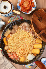 Korean food - Budae jjigae hot pot      