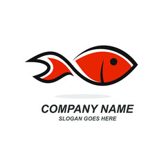 Simple Fish Logo Design Vector