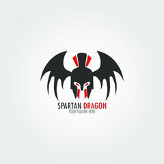 spartan with dragon wing logo icon designs. vector illustration.