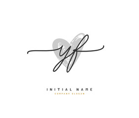Y F YF Beauty vector initial logo, handwriting logo of initial signature, wedding, fashion, jewerly, boutique, floral and botanical with creative template for any company or business.