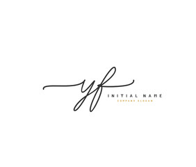 Y F YF Beauty vector initial logo, handwriting logo of initial signature, wedding, fashion, jewerly, boutique, floral and botanical with creative template for any company or business.