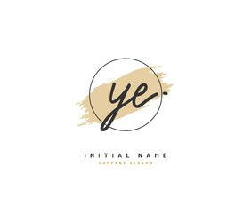 Y E YE Beauty vector initial logo, handwriting logo of initial signature, wedding, fashion, jewerly, boutique, floral and botanical with creative template for any company or business.