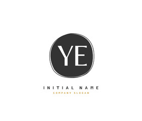Y E YE Beauty vector initial logo, handwriting logo of initial signature, wedding, fashion, jewerly, boutique, floral and botanical with creative template for any company or business.
